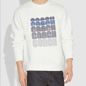 COACH embroidered retro logo heavyweight unisex pullover crewneck sweatshirt.